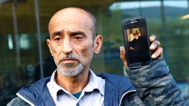 Omar Nabi speaks to the media about losing his father Haji Daoud in the mosque attacks, at the district court in Christchurch, New Zealand, March 16, 2019